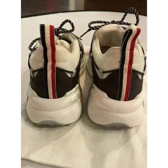 Moncler Compassor Low Top Sneakers White Black Grey Women’s 39.5 9.5 Mens 8 Shoe - Picture 7 of 12